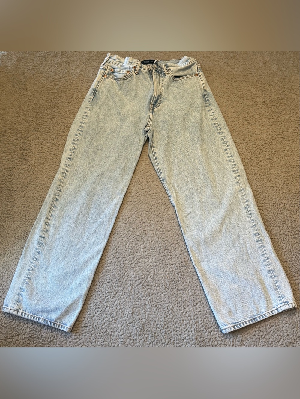 Abercrombie & Fitch Light Blue Authentic Rigid Denim Baggy Women Jeans
